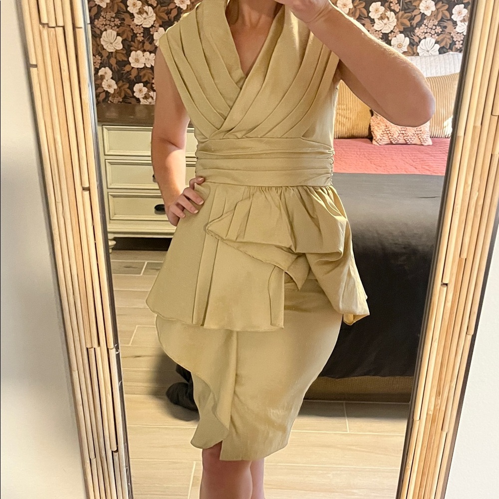 Badgley Mischka Cream Collection Dress